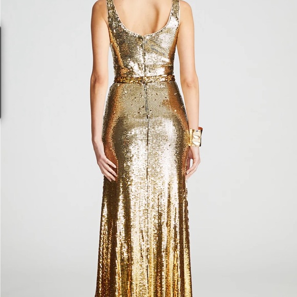 Halston size 2 gold gradient gown - Picture 2 of 5